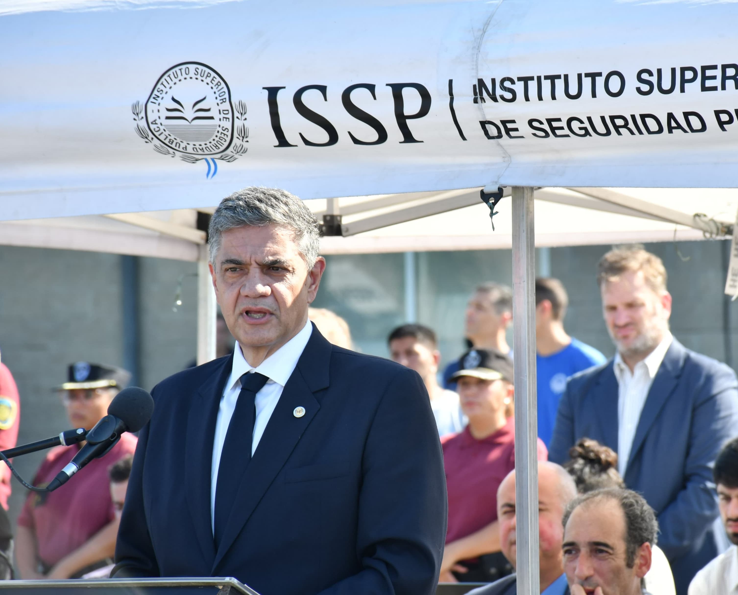 Jorge Macri, en el primer día de clases de los futuros policías y bomberos de la Ciudad