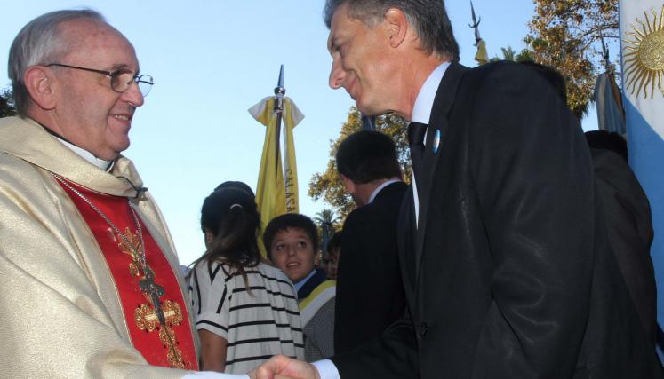 El jefe de Gobierno porteño, Mauricio Macri, junto al arzobispo de Buenos Aires, Jorge Bergoglio.