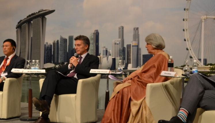 Ciudad de Singapur, 3 de julio 2012. El jefe de Gobierno de la Ciudad de Buenos Aires, Mauricio Macri, expuso hoy en el Tercer Foro Mundial de Ciudades que se realiza en esta capital.