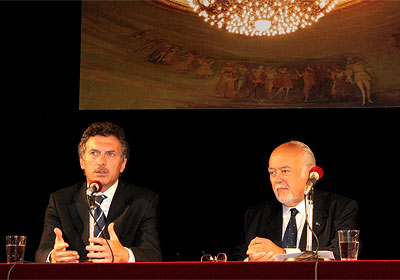 Macri y Sanguinetti durante la presentacin de la programacin.