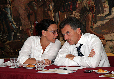 El jefe de Gobierno, Mauricio Macri, y la vicejefa, Gabriela Michetti, durante la reunin del Gabinete porteo en la sede del palacio comunal. Foto: Sandra Hernndez/GCBA.