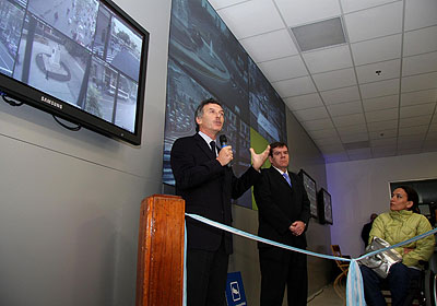 El jefe de Gobierno porteo, Mauricio Macri, inaugur el nuevo Centro de Monitoreo Urbano. Foto: Sandra Hernndez/GCBA.