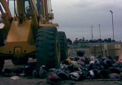 La Ciudad destruy 500 cascos obsoletos de motociclistas. Foto: GCBA.