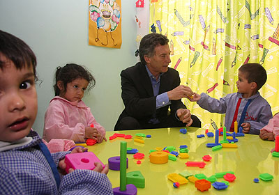 El jefe de Gobierno porteo, Mauricio Macri, inaugur el Centro de Primera Infancia Pamperitos, en la Villa 1-11-14, en el Bajo Flores. Foto: Mariana Sapriza-gv/GCBA.