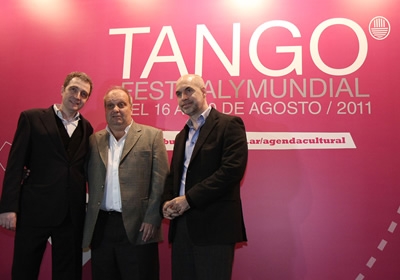 El jefe de Gabinete porteo, Horacio Rodrguez Larreta, el Ministro de Cultura, Hernn Lombardi, y el director artstico del Festival de Tango, Gustavo Mozzi. Foto: Nahuel Padrevecchi-gv/GCBA.