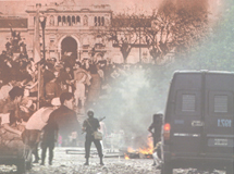 Fotografa que representa las manifestaciones de octubre de 1945 y de diciembre de 2005