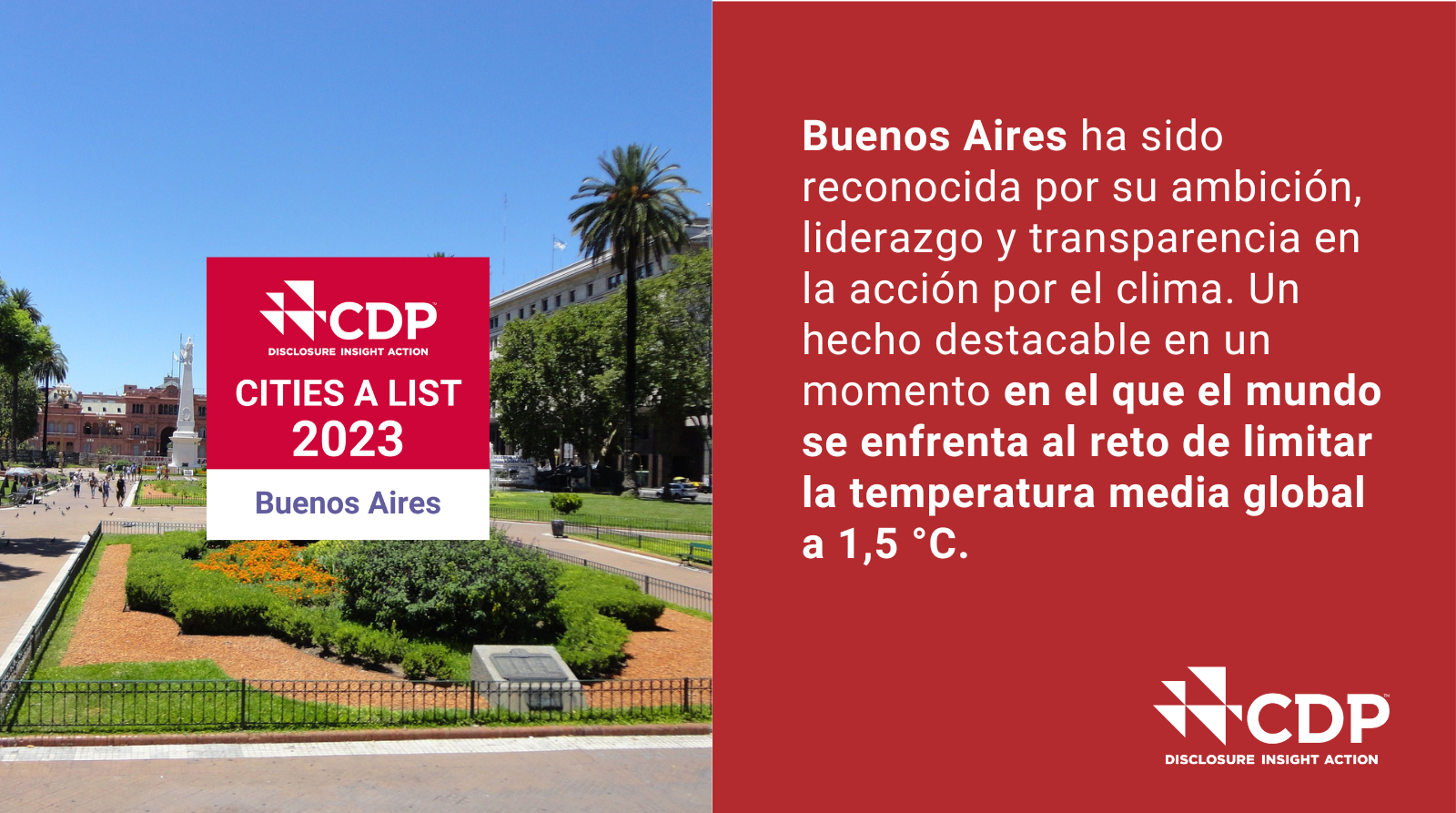 Buenos Aires fue nombrada Ciudad Líder Climática por CDP
