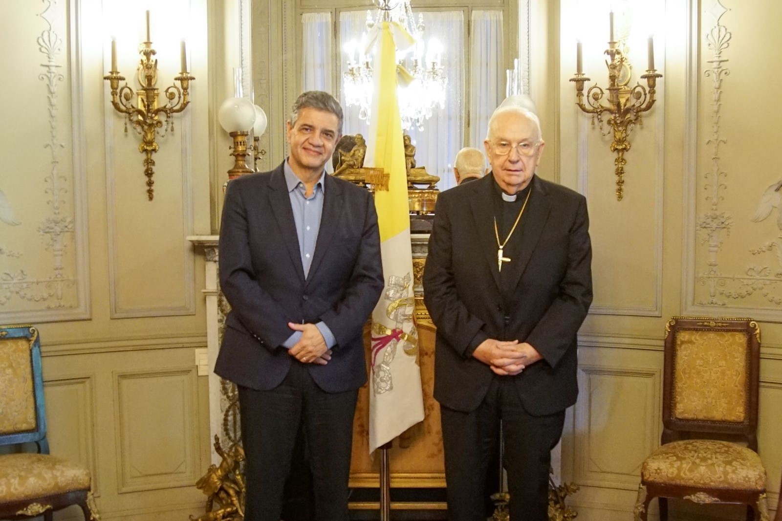 Jorge Macri se reunió con el secretario general de la Gobernación del Vaticano