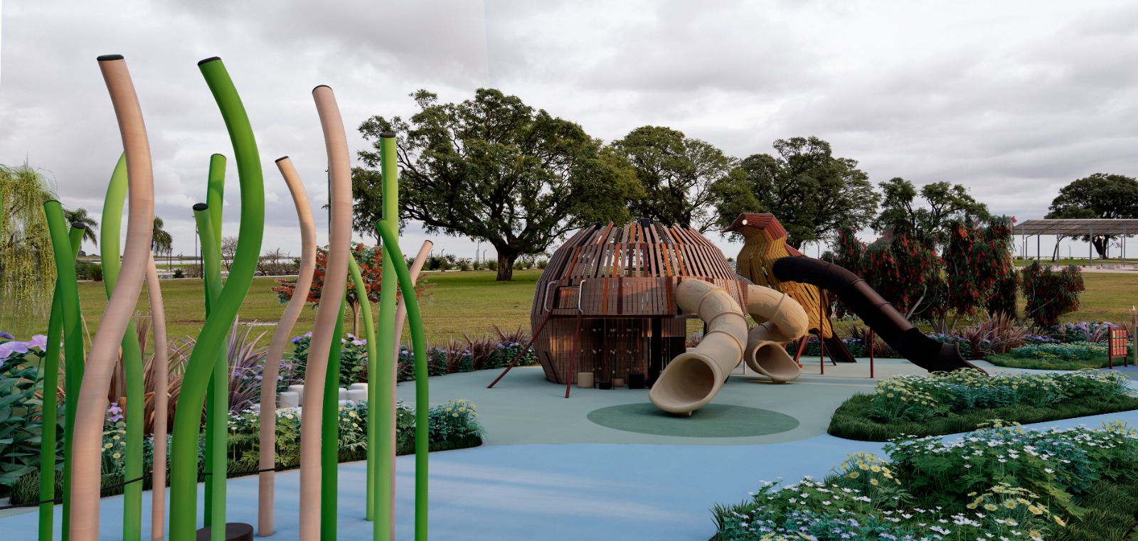Nuevo patio de juegos en Parque Carrasco