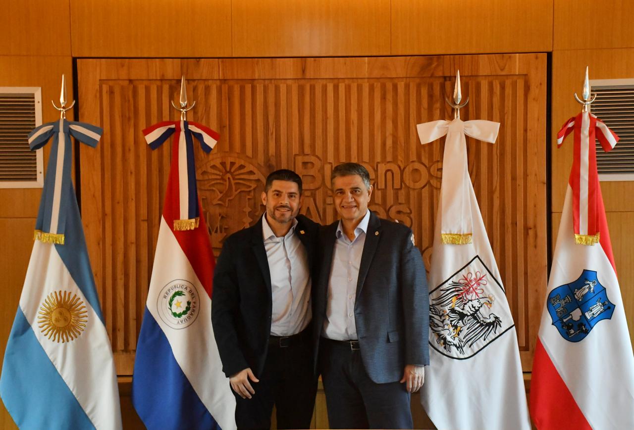 Jorge Macri recibió al Alcalde de Asunción, Óscar Rodríguez, en la Casa de Gobierno de la Ciudad