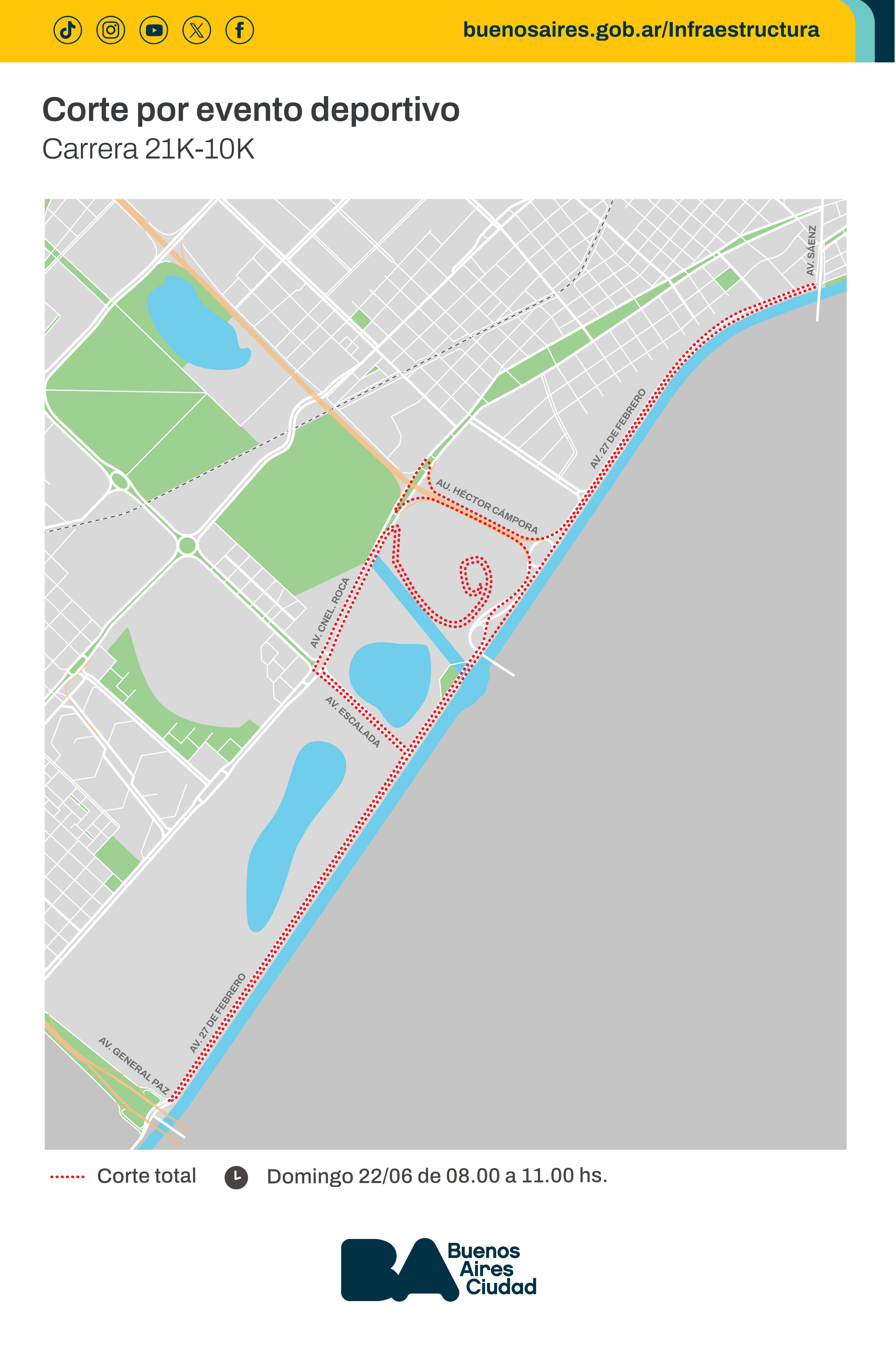 21K Buenos Aires: Conocé los cortes y desvíos para este domingo 22 de junio