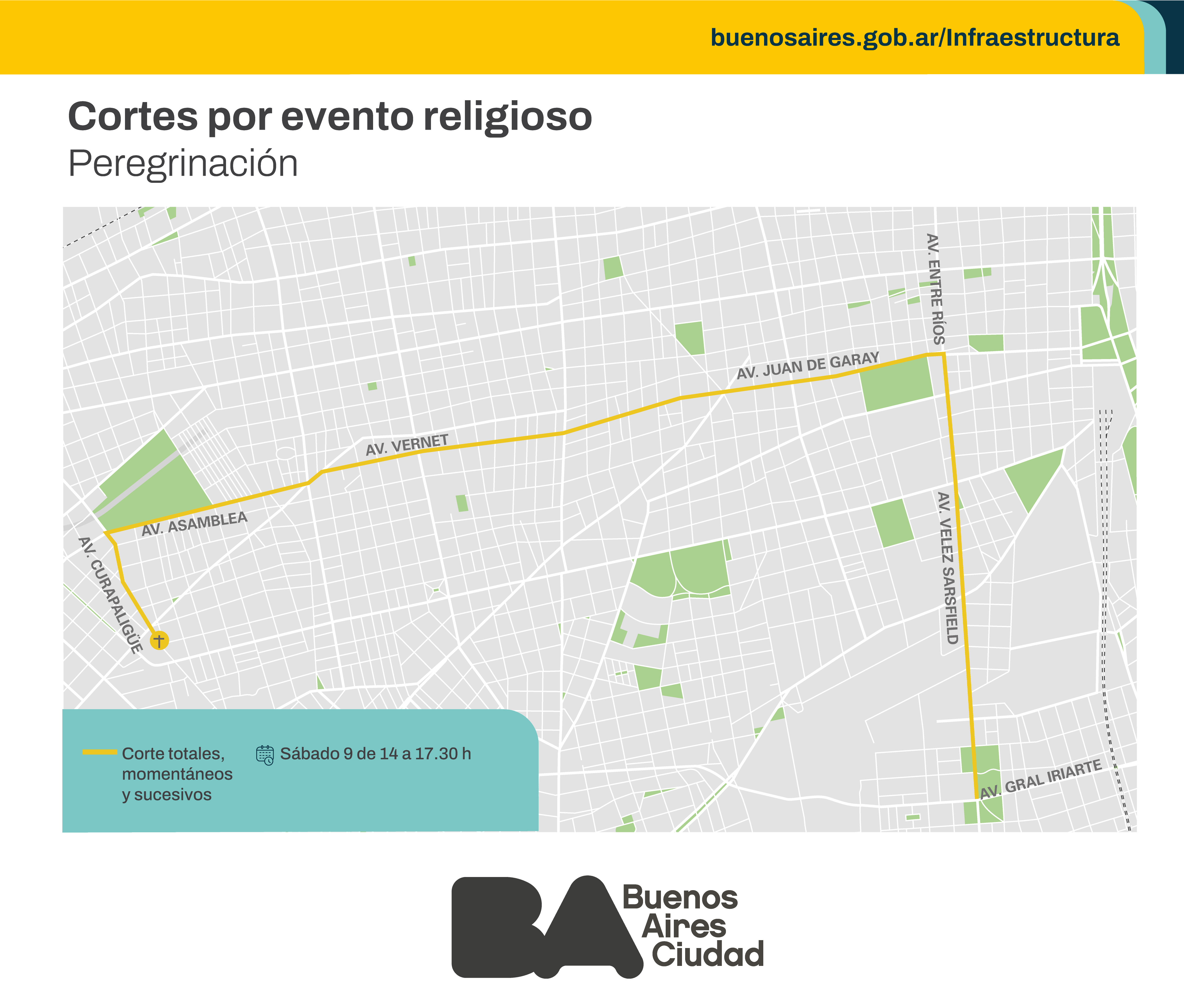 Peregrinación anual: conocé las afectaciones para el día sábado 9 de agosto