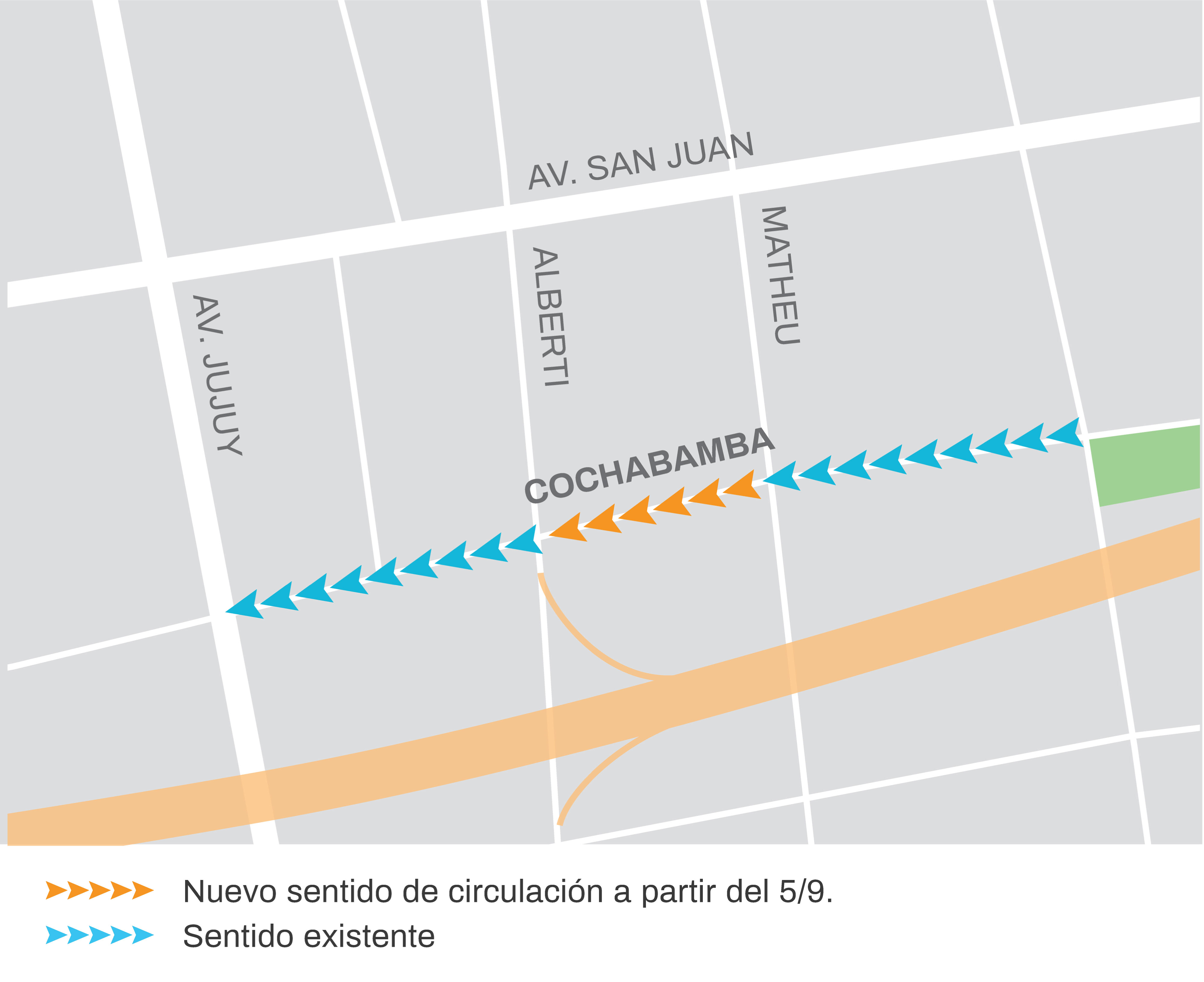 Cambio de sentido de la calle Cochabamba para ordenar el tránsito