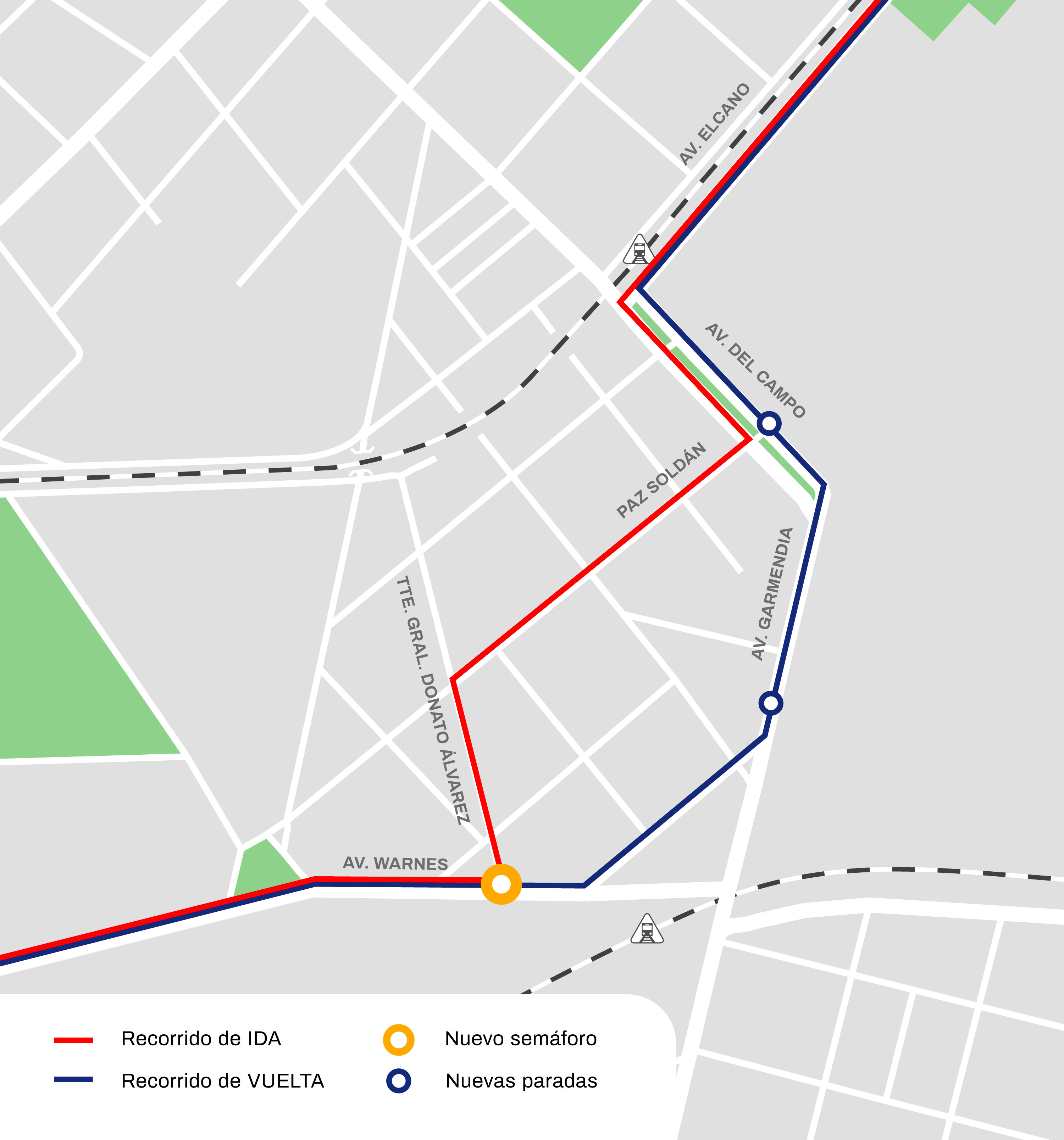 Modificación del recorrido de la Línea 78 por instalación de nuevo semáforo