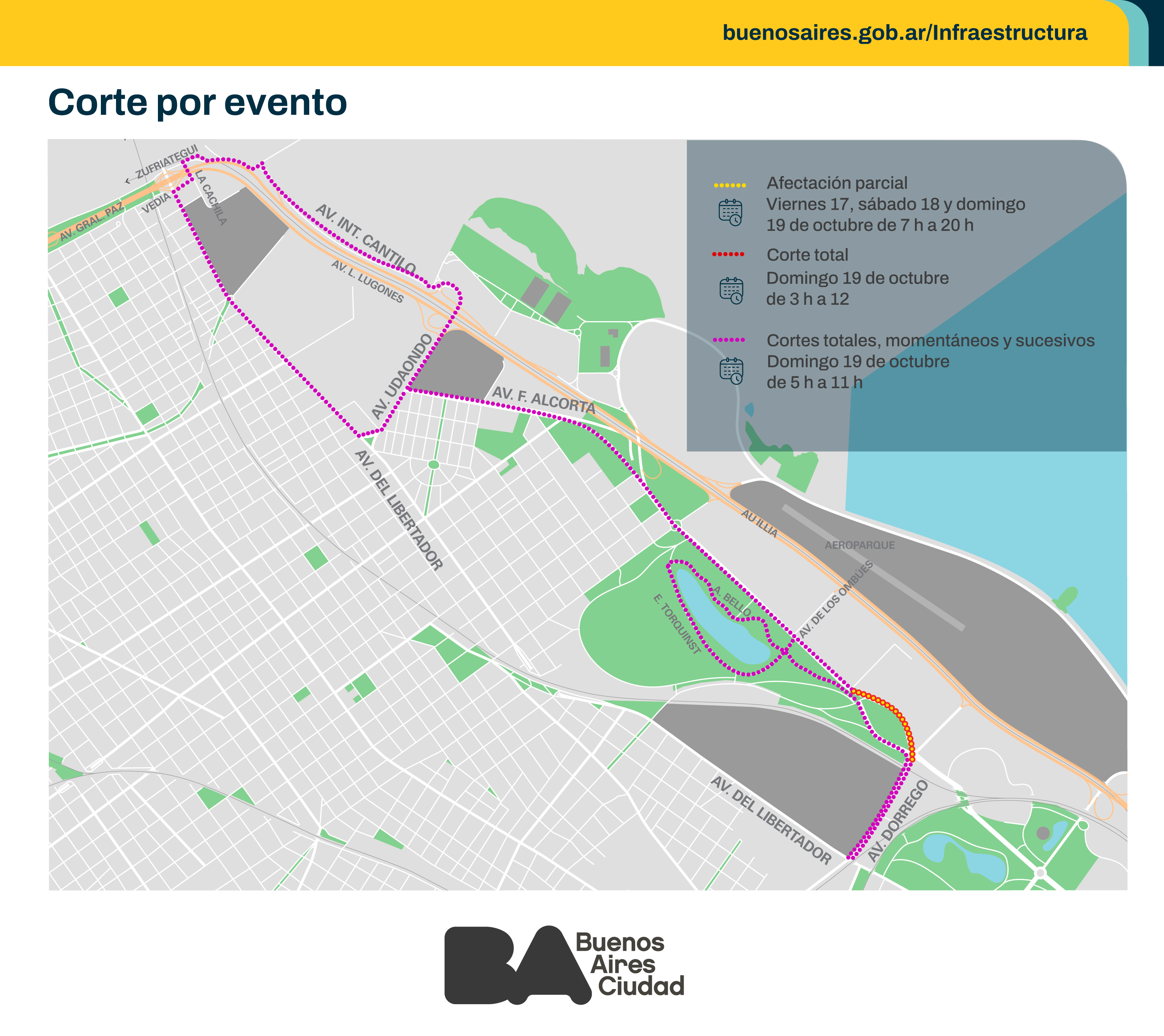 Evento en la Ciudad: conocé las afectaciones de tránsito de este fin de semana