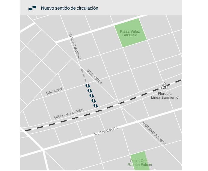 Cambio de sentido de la calle Gualeguaychú