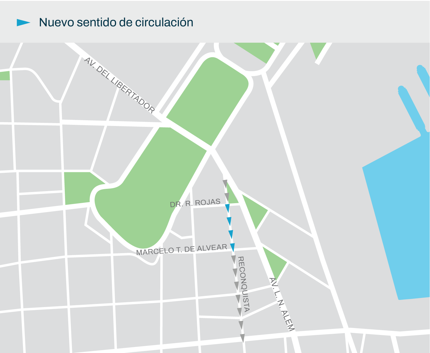Cambio de sentido de la Calle Reconquista