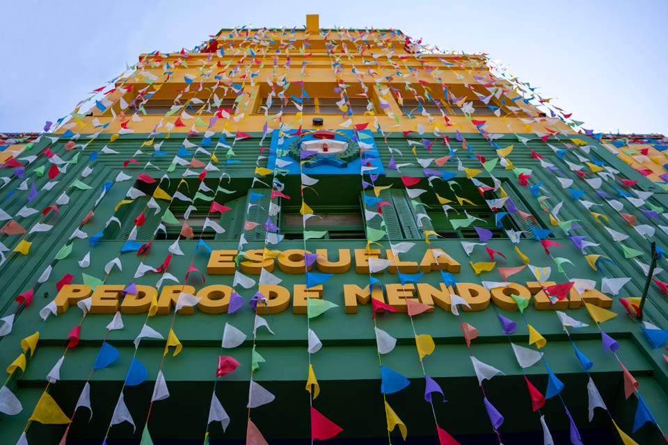 Intervención de la fachada del museo Quinquela