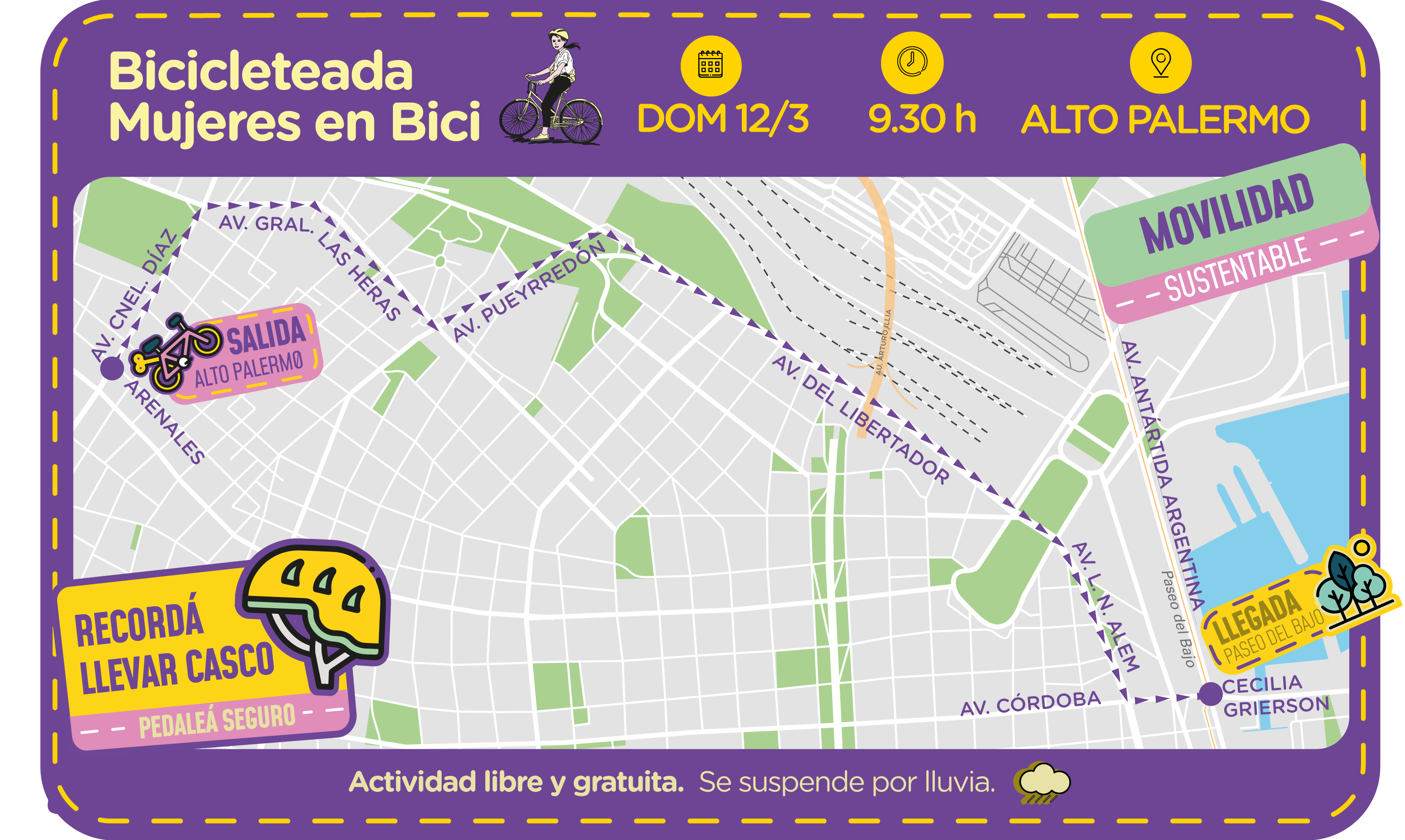 mapa bicicleteada mujeres en bici