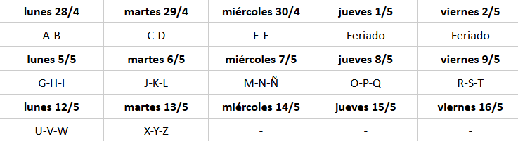 Fechas Inscripción