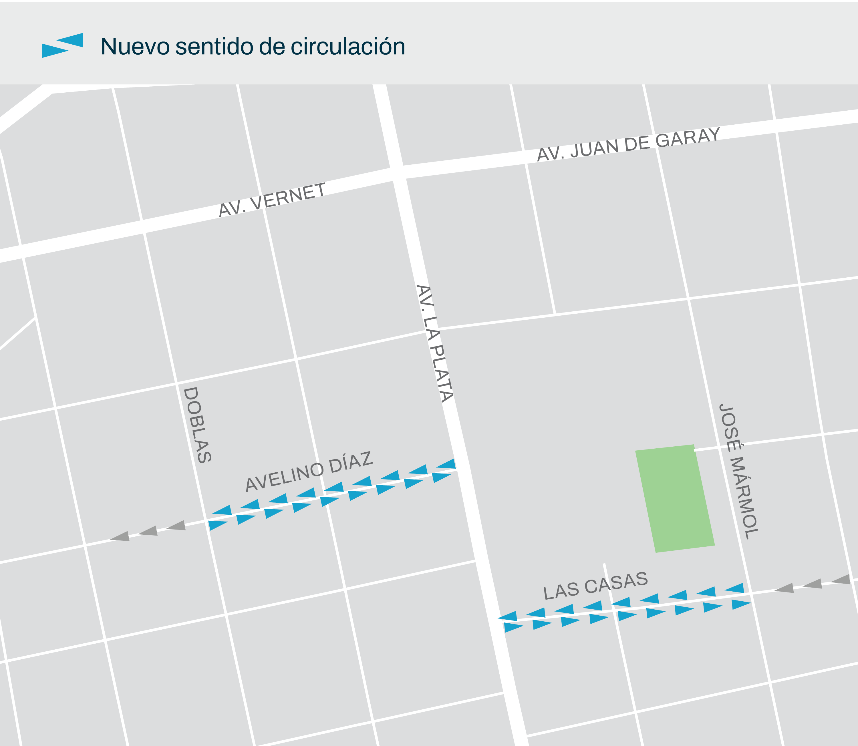 Cambio de sentido Avelino Díaz y Las Casas