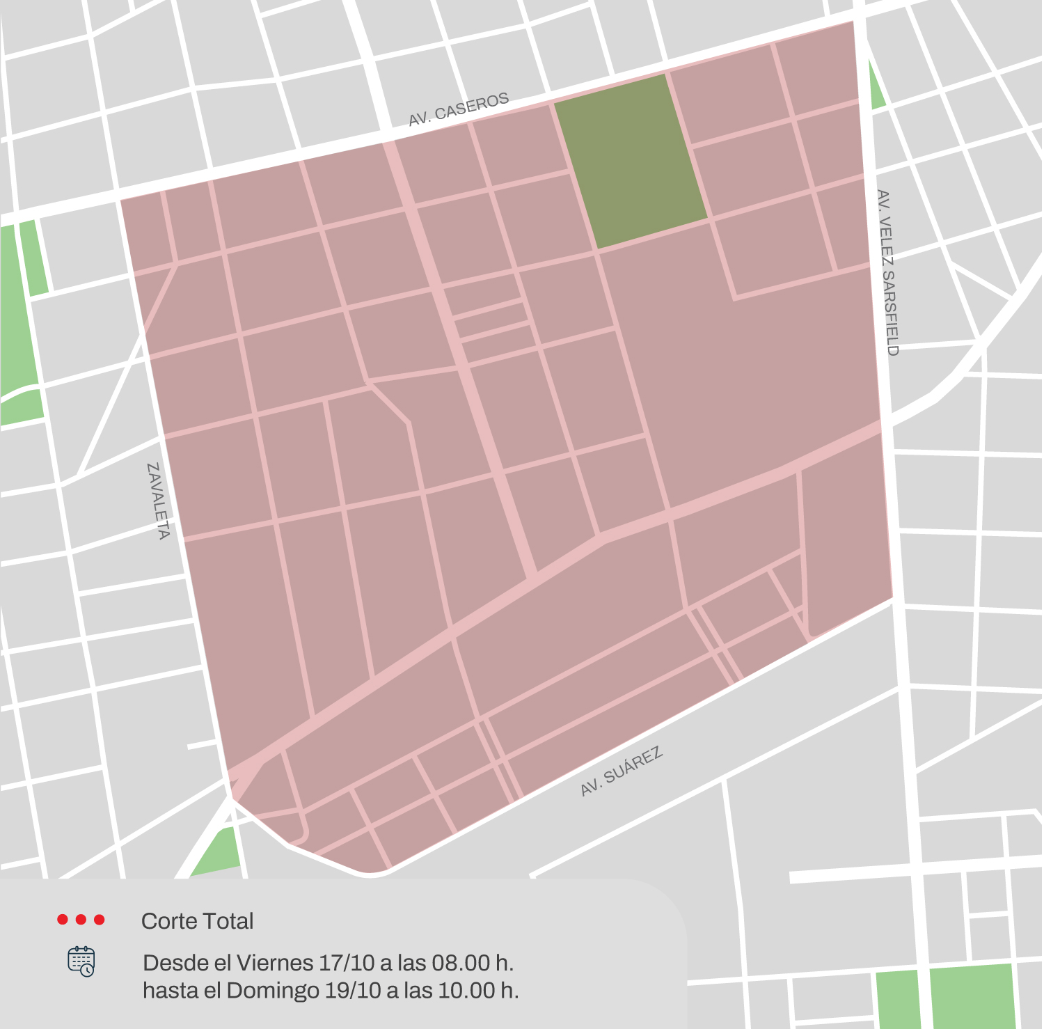 Corte por evento en Huracán