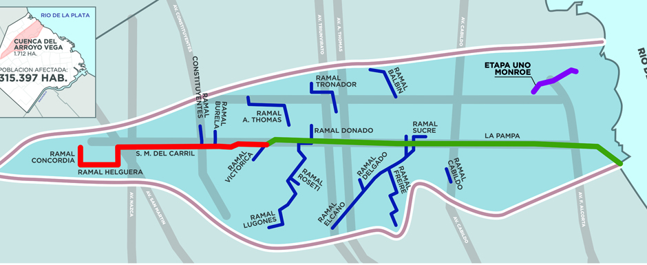 Más de 315 mil vecinos se beneficiarán con las obras del Arroyo Vega
