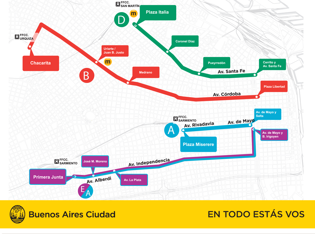 Servicios alternativos de transporte por el paro de subtes