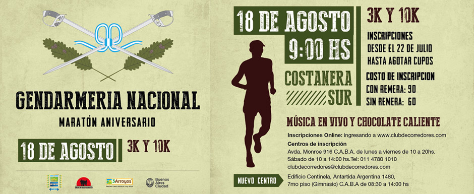 Se viene la Maratón Aniversario de la Gendarmería Nacional