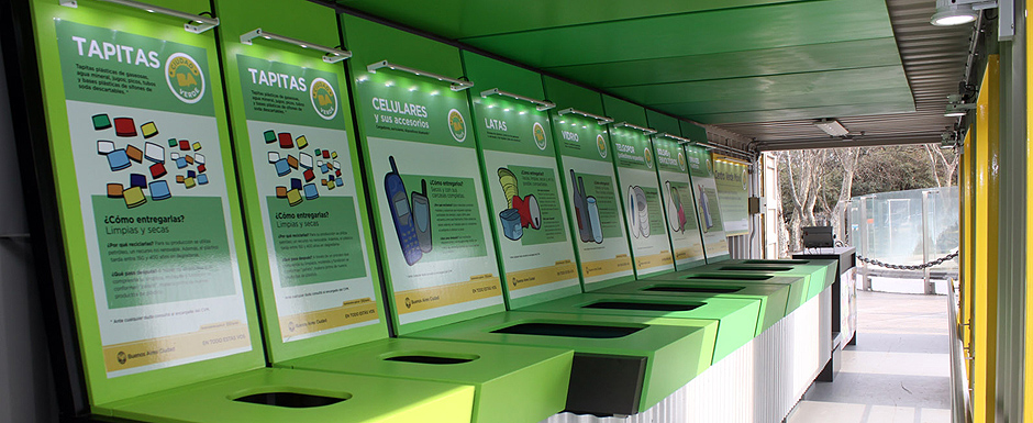 El Centro Verde Móvil recibió casi 3 toneladas de materiales reciclabes