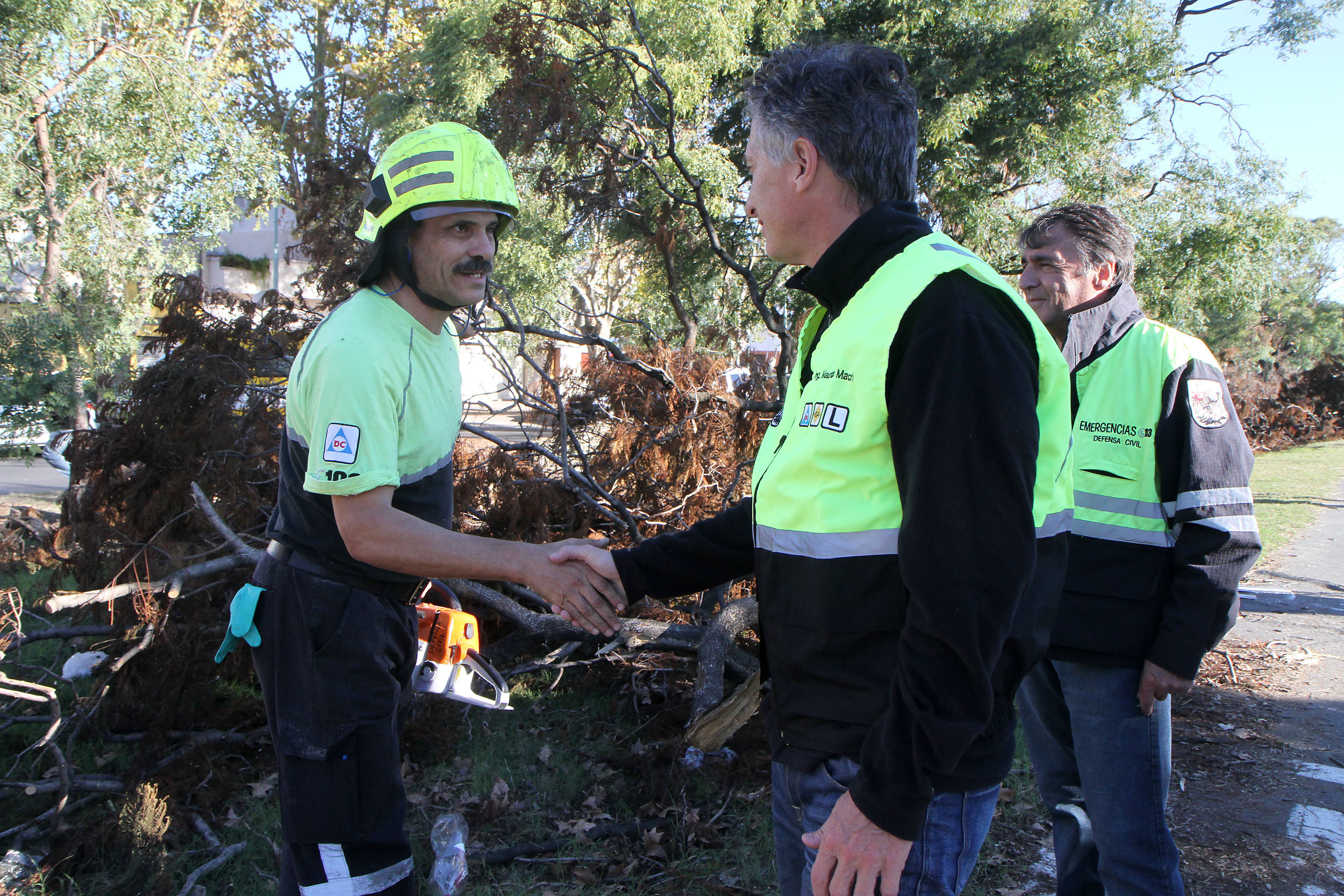 Macri asistió al trabajo del cuerpo de Emergencias de la Ciudad