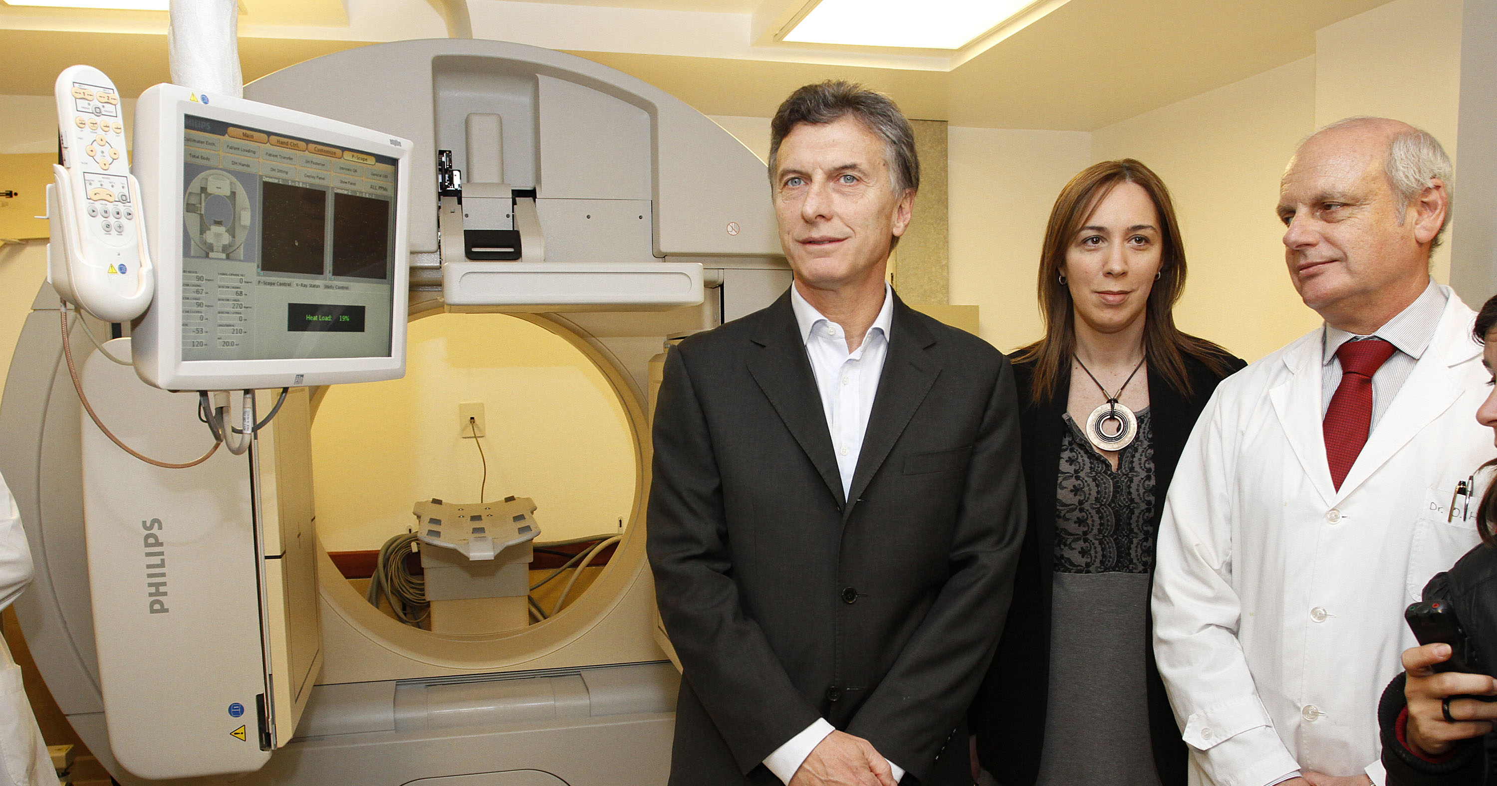 Mauricio Macri y María Eugenia Vidal inauguraron un tomógrafo en el Hospital Argerich