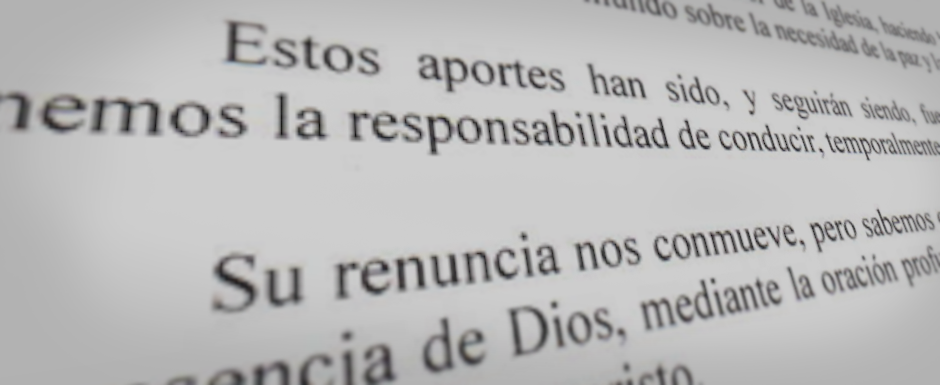 Carta de despedida al Papa Benedicto XVI