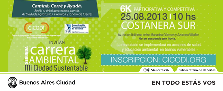 Segunda edición de la carrera ambiental “Mi ciudad sustentable”