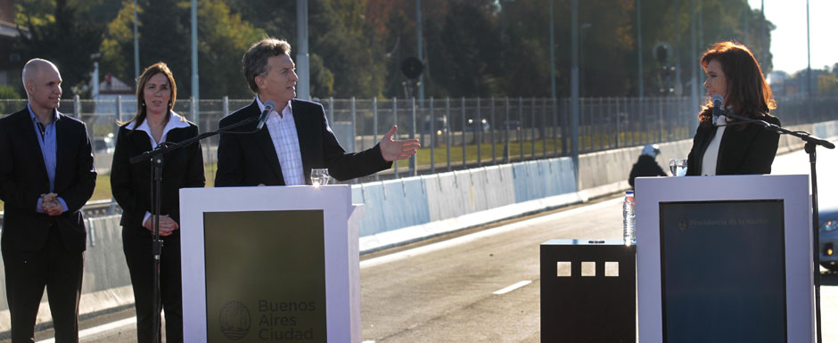 La Presidenta y Mauricio Macri inauguraron la ampliación de la Autopista Illia