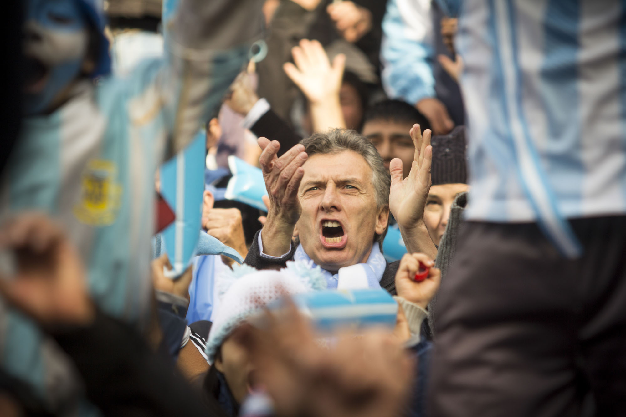 Mauricio Macri disfrutó junto a miles de personas la victoria de la Argentina en el Mundial