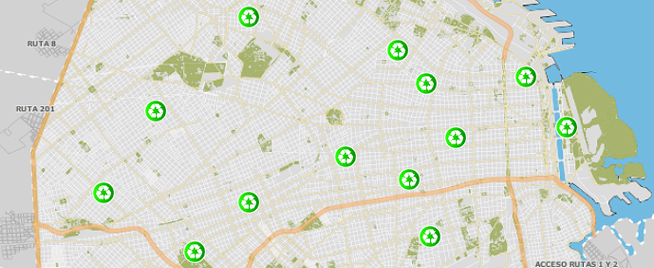 Puntos verdes para separar los residuos