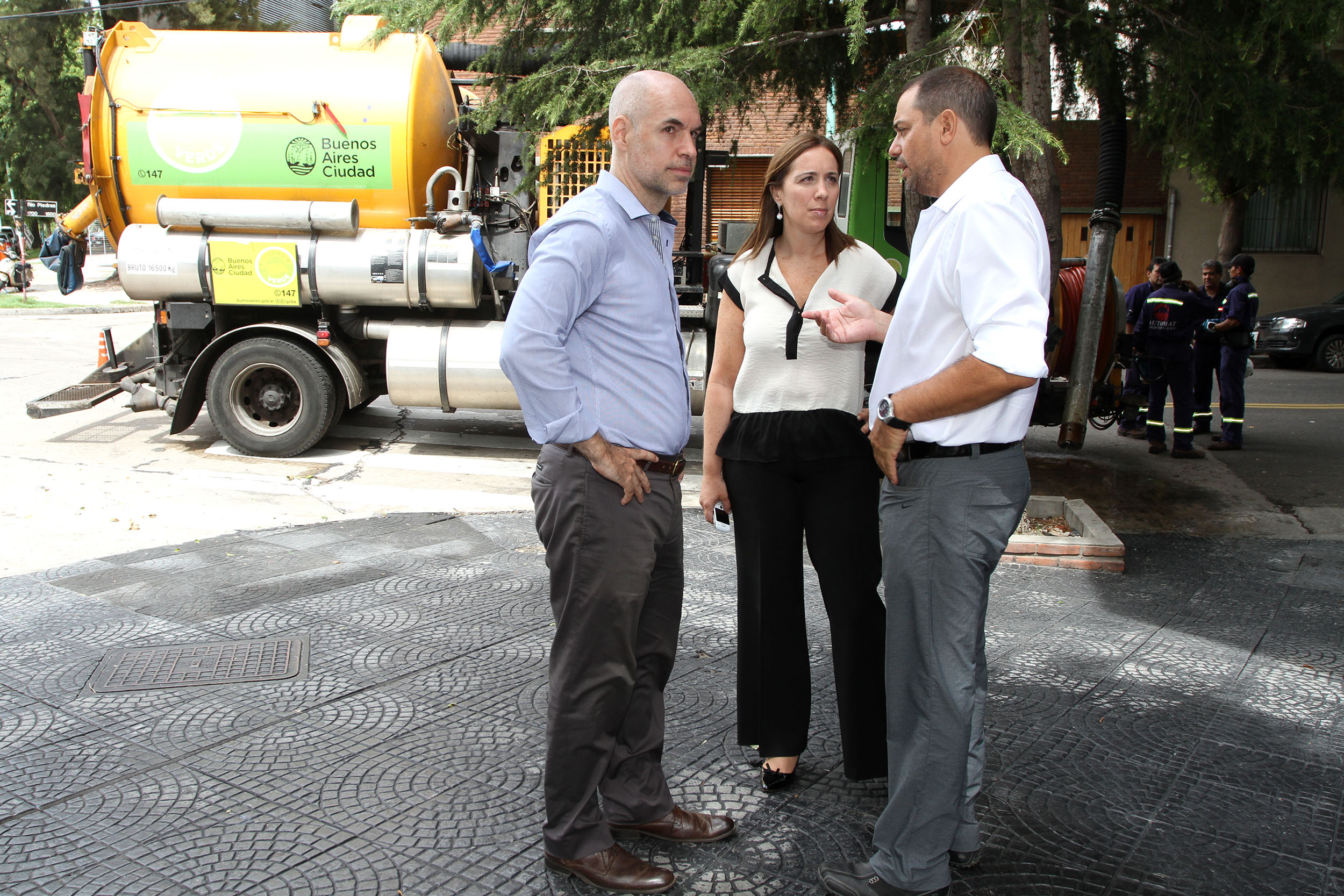 Horacio Rodríguez Larreta en los operativos de prevención ante el alerta por tormentas