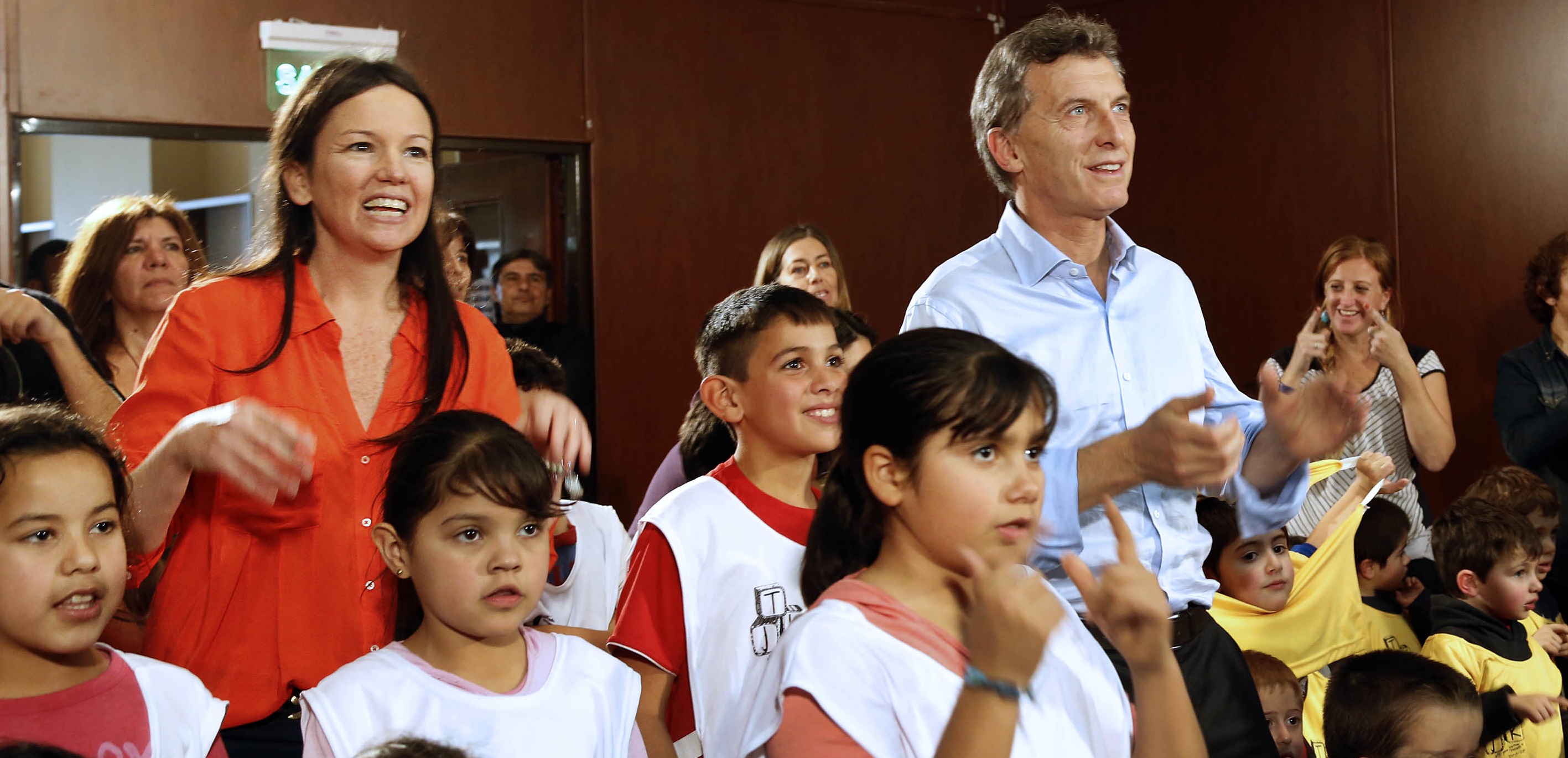Macri y Stanley asistieron a un festival infantil con chicos del programa Juegotecas Barriales