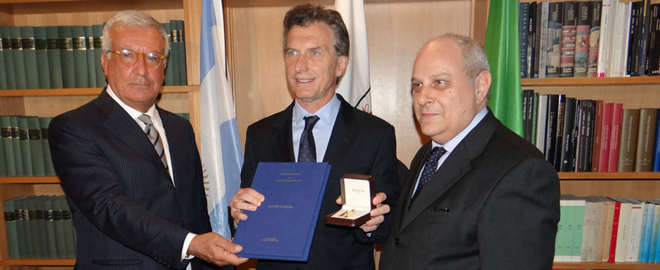 Mauricio Macri recibió una distinción en Italia