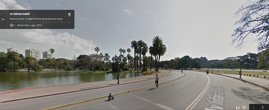 El Parque 3 de Febrero en Google Street View