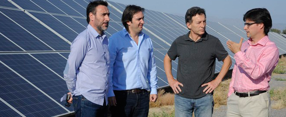 Juan Carlos Villlalonga y Mauricio Macri visitaron el parque solar Cañada Honda