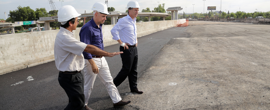 Mauricio Macri recorrió las obras del Distribuidor Dellepiane