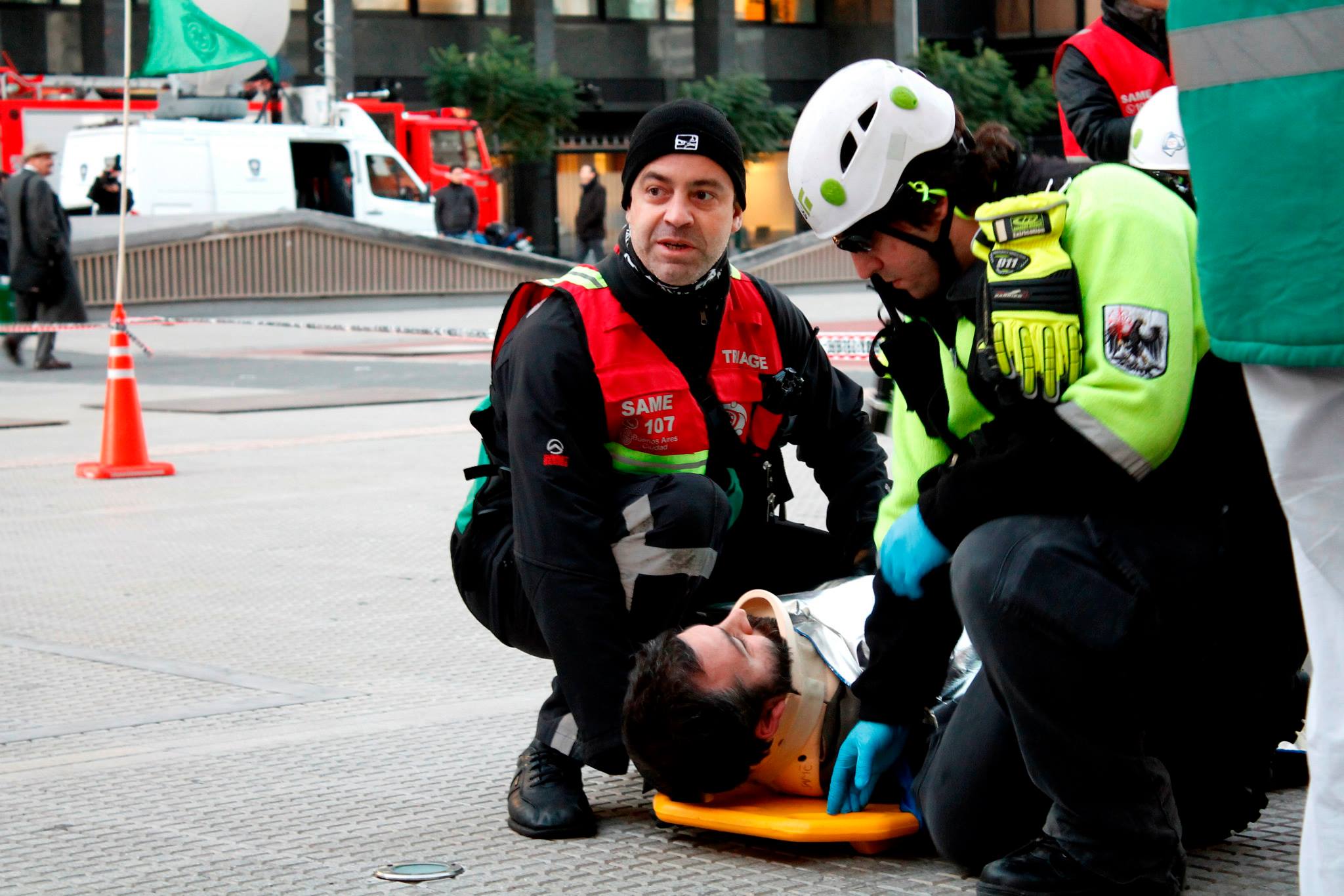 Simulacro del SAME en el Teatro Colón