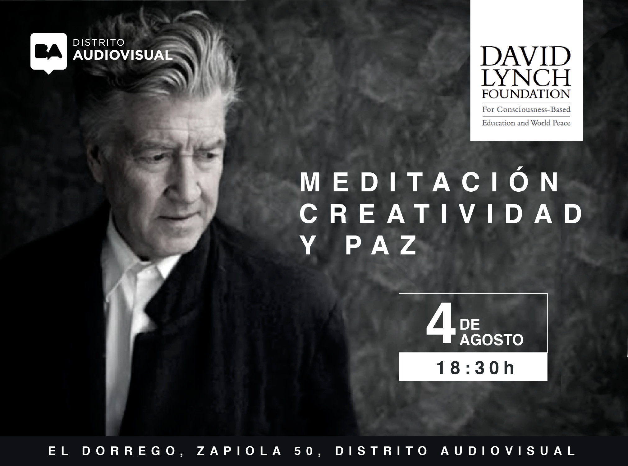 David Lynch llega al Distrito Audiovisual con el documental "CREATIVIDAD, MEDITACIÓN Y PAZ"
