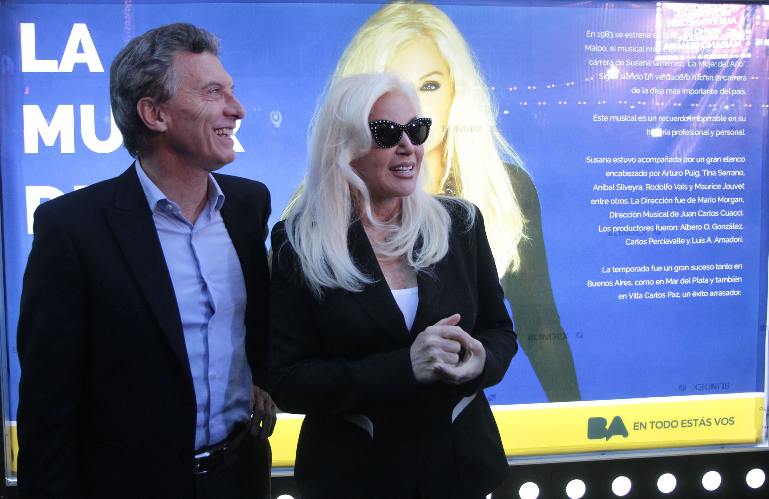Susana Giménez con Mauricio Macri en la Avenida Corrientes: “Todos queremos un cambio”