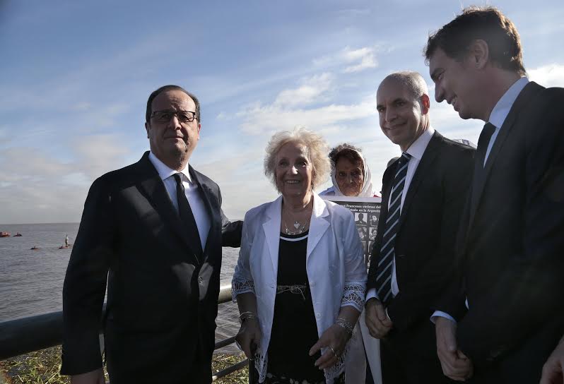 Visita al Parque de la Memoria junto al presidente francés