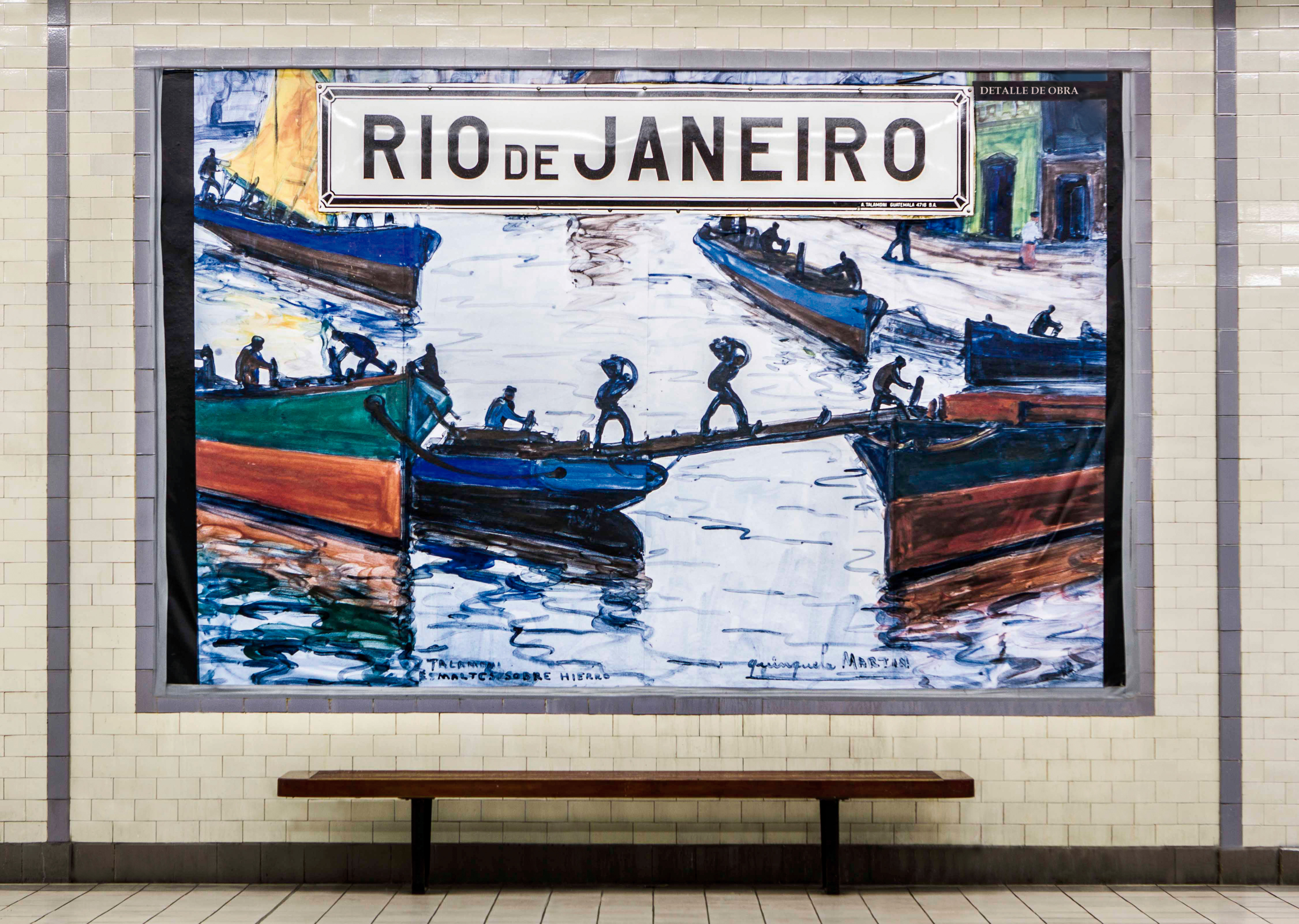 Un clásico de la pintura porteña en la estación Río de Janeiro