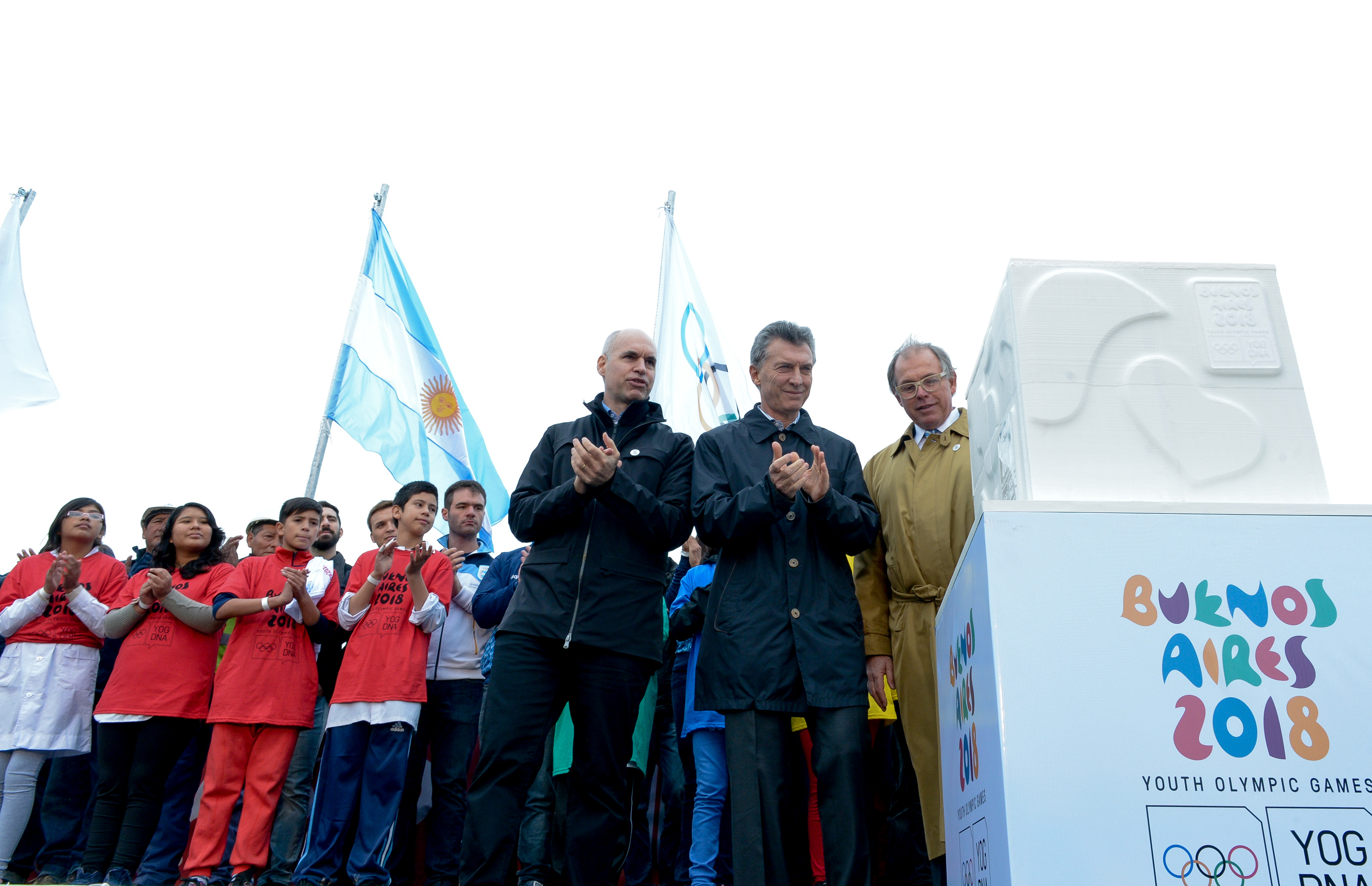 Macri y Rodríguez Larreta descubrieron la Piedra Fundacional de los Juegos Olímpicos de la Juventud 2018
