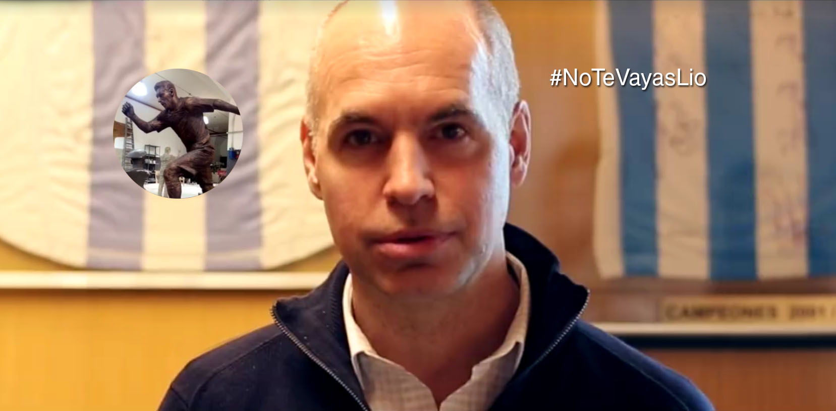 Rodríguez Larreta le pide a Messi que siga en la Selección e inauguró una estatua suya en el Paseo de la Gloria